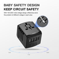 Multifunctional travel charger 3USB + TypeC multi-country universal socket American standard European standard British standard Australian standard charging base